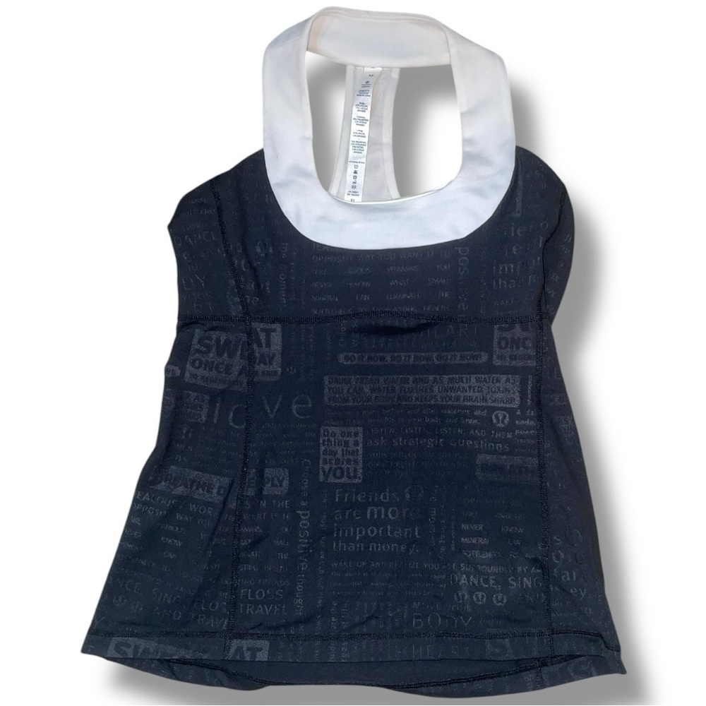 Lululemon Manifesto Print Halter Tank Top | Size 10 Women’s | Black & White